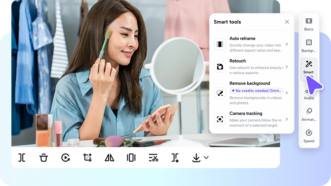 Szerkesszen videókat egyedi szövegekkel és effektekkel.